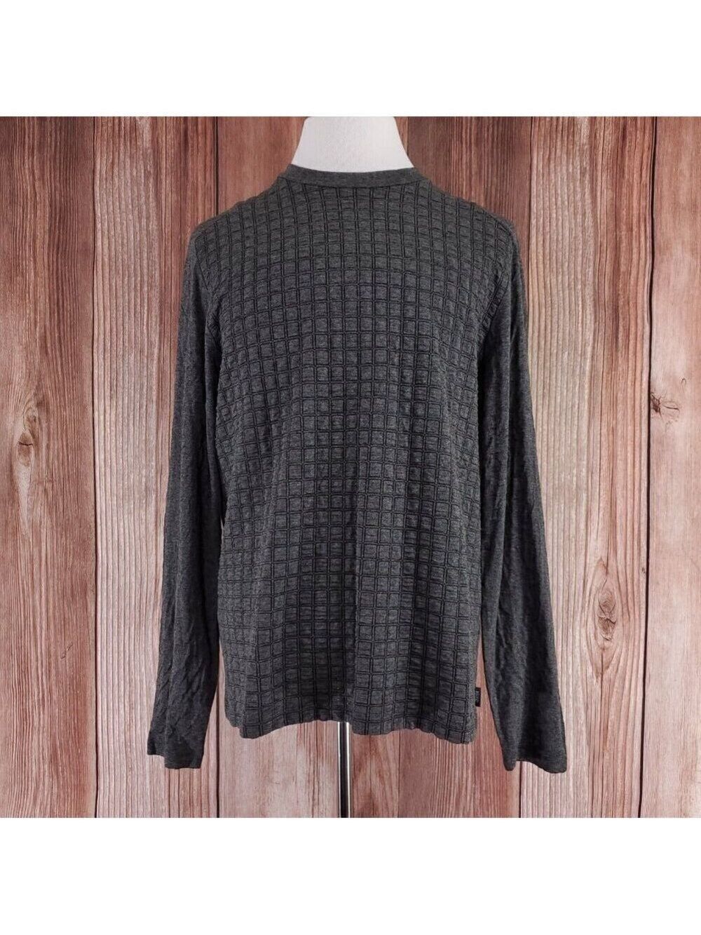 NWT Armani Collezioni Mens Size XXL Gray Crew Neck Pullover Shirt Viscose Blend
